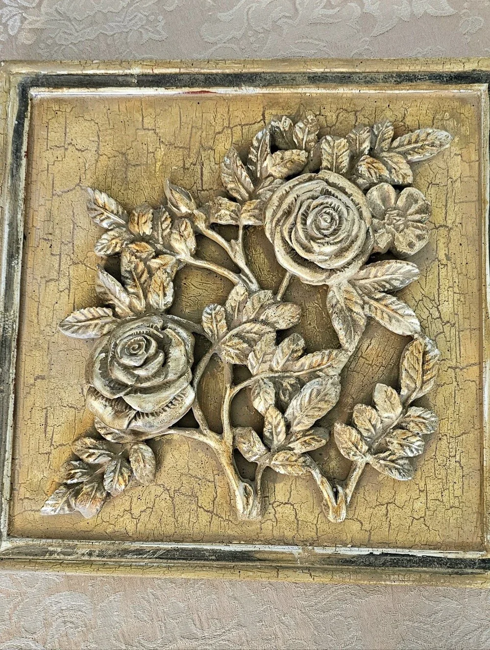 Vintage Rose Relief 3D Wall Art Decor